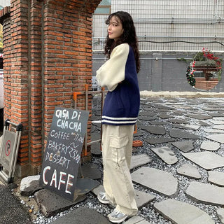 Two-tone knit jacket