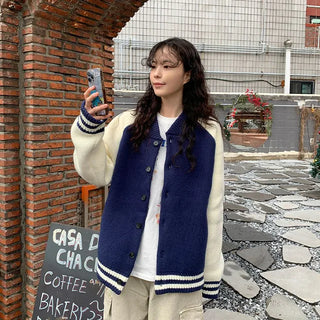 Two-tone knit jacket