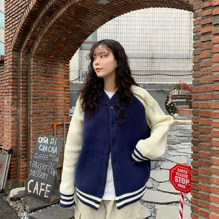 Two-tone knit jacket