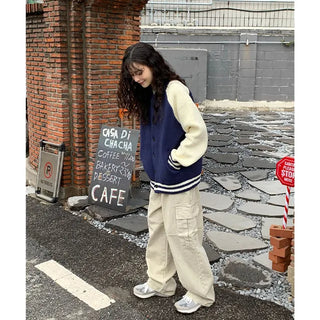 Two-tone knit jacket