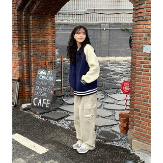 Two-tone knit jacket