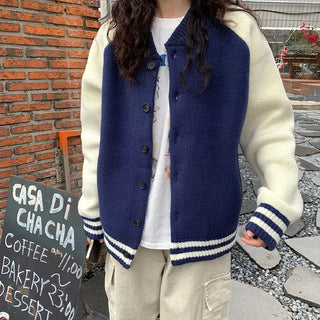 Two-tone knit jacket