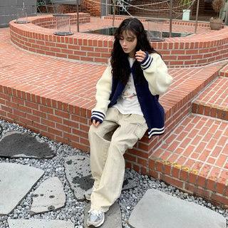 Two-tone knit jacket