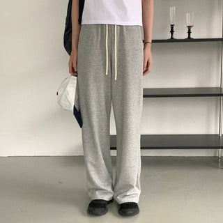 Cotton wide-leg elastic waist pants