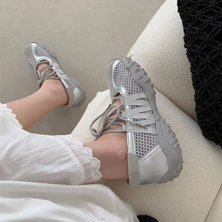 [2 colors] Mesh Mary Jane Airy Sneakers