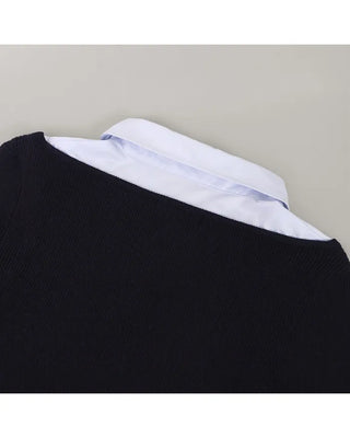 Extremely popular in Korea! Shirt-layered knit / 5 colors