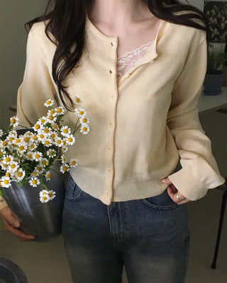 Round basic cardigan
