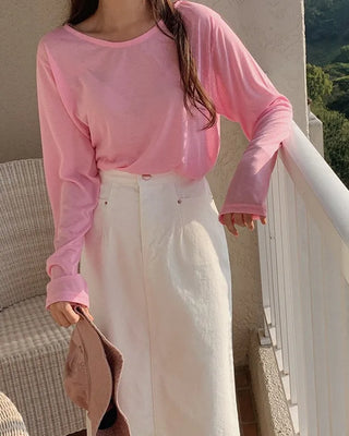 Colored long-sleeved T-shirt