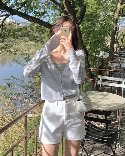 Slim Linen Cardigan - 4 Colors