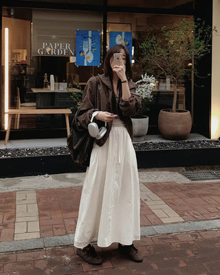 Daily elastic waist skirt