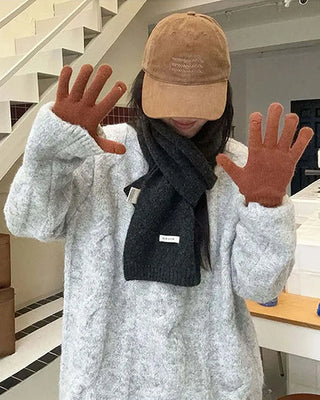 (11 colors) Soft wool knit long scarf