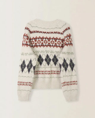 Soft wool argyle Nordic pattern knit cardigan