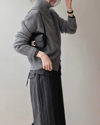 (set) Striped shirt & skirt set