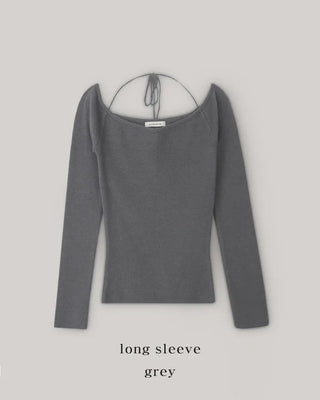 2-Way Tie Halter Neck Slim Knit