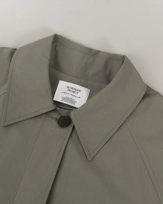 (2 colors) Pleated single trench coat