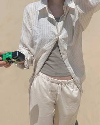 Embossed striped shirt