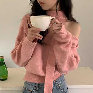 [Scarf Set] Slim Wool Choker Scarf Knit Set