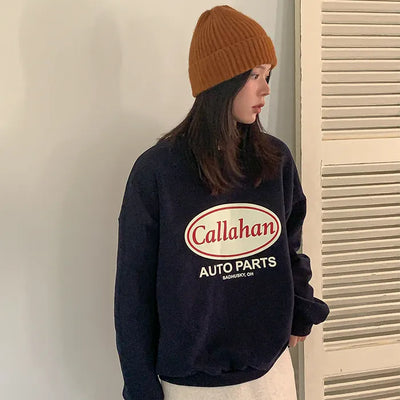 Loose-fitting, brushed-back printed sweatshirt