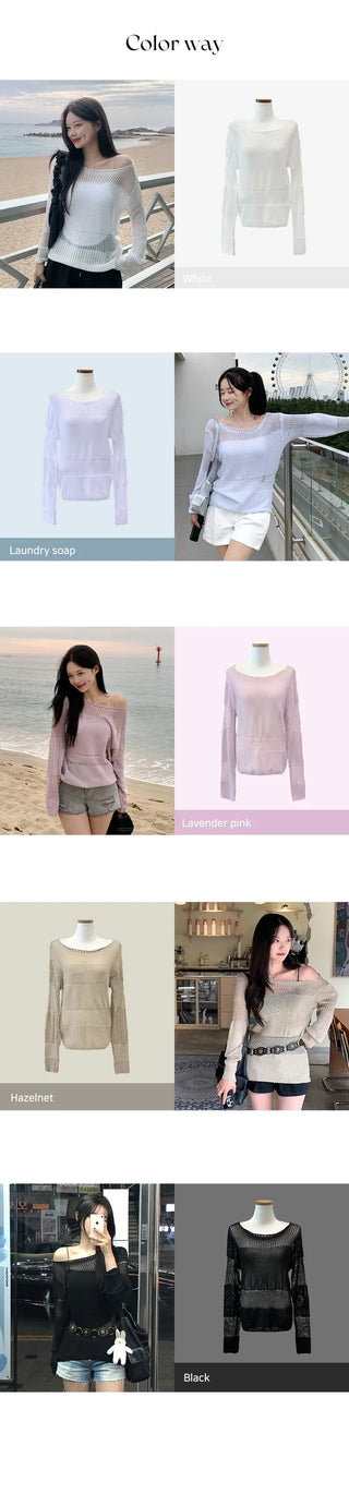 Wave sheer net mesh knit (5 colors)