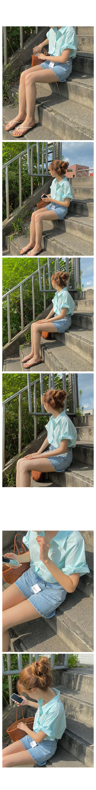 [MADE] semi crop boy fit short sleeved shirt 3color!