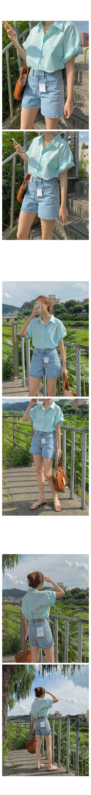 [MADE] semi crop boy fit short sleeved shirt 3color!