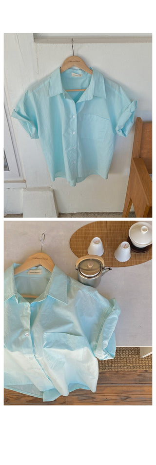 [MADE] semi crop boy fit short sleeved shirt 3color!