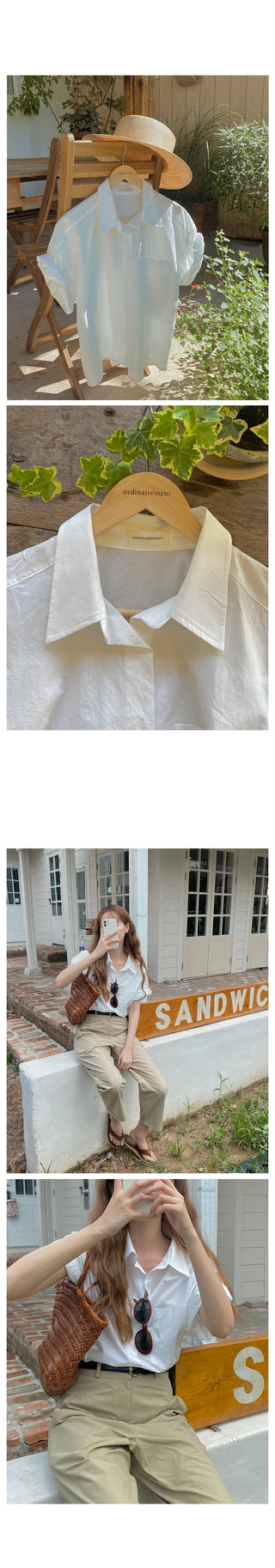 [MADE] semi crop boy fit short sleeved shirt 3color!