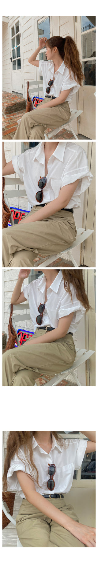 [MADE] semi crop boy fit short sleeved shirt 3color!