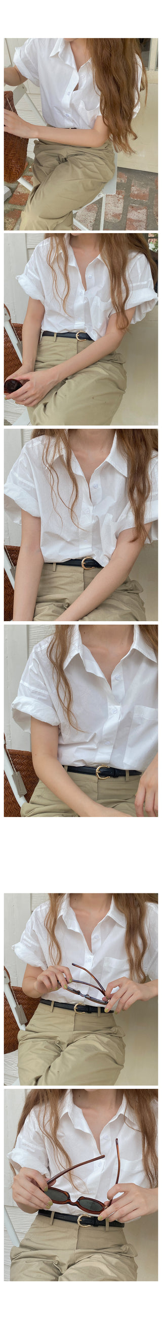 [MADE] semi crop boy fit short sleeved shirt 3color!