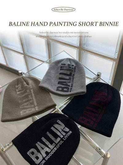 Hand-painted short beanie (4 colors)