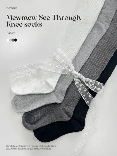 See-through knee socks