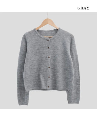 Wool round cardigan