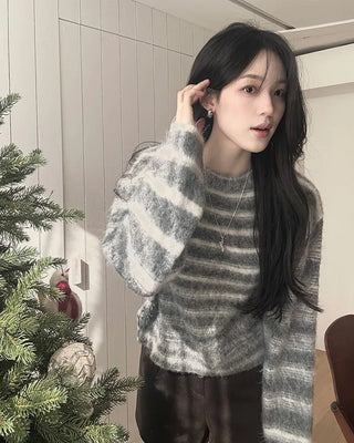 Striped Shaggy Knit