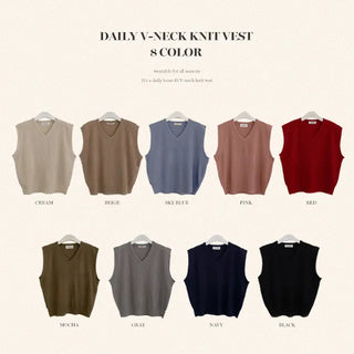 V-neck cropped ribbed knit vest
