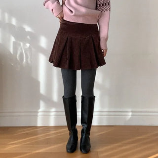 Corduroy mini skirt