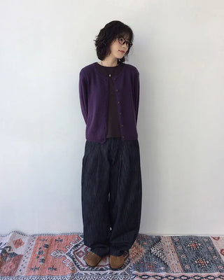 Wool round cardigan