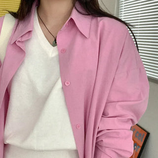 Cotton color V-neck knit