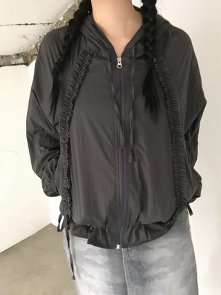 (2 colors) Waffle Asymmetrical Zip-Up