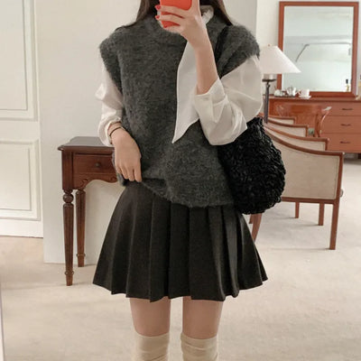 Boucle knit vest