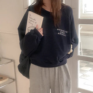 Lettering Pocket Sweatshirt