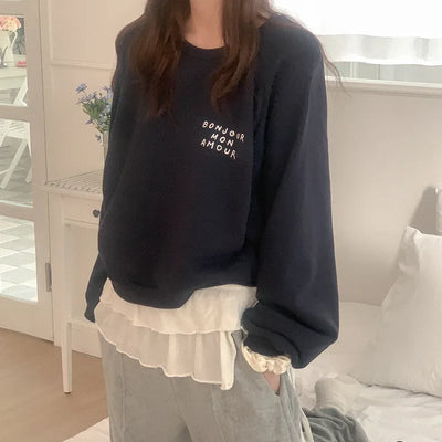 Lettering Pocket Sweatshirt