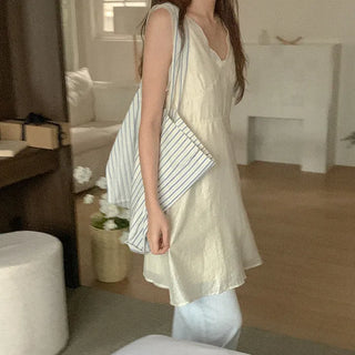 Slit chiffon mini dress