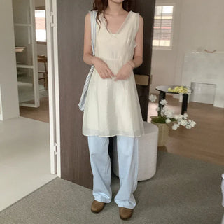 Slit chiffon mini dress