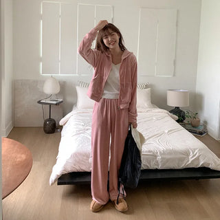 [SET] Velour Fleece-Lined Jersey Set