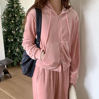 [SET] Velour Fleece-Lined Jersey Set
