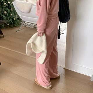 [SET] Velour Fleece-Lined Jersey Set