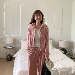 [SET] Velour Fleece-Lined Jersey Set