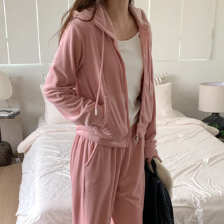 [SET] Velour Fleece-Lined Jersey Set