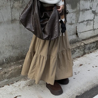 Corduroy long skirt