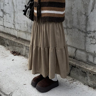 Corduroy long skirt